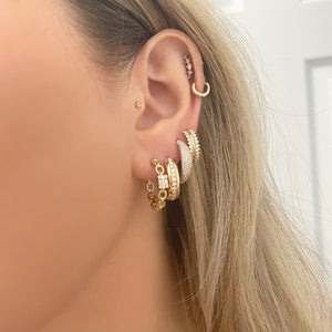 14K GOLD DIAMOND BRANDY HOOPS