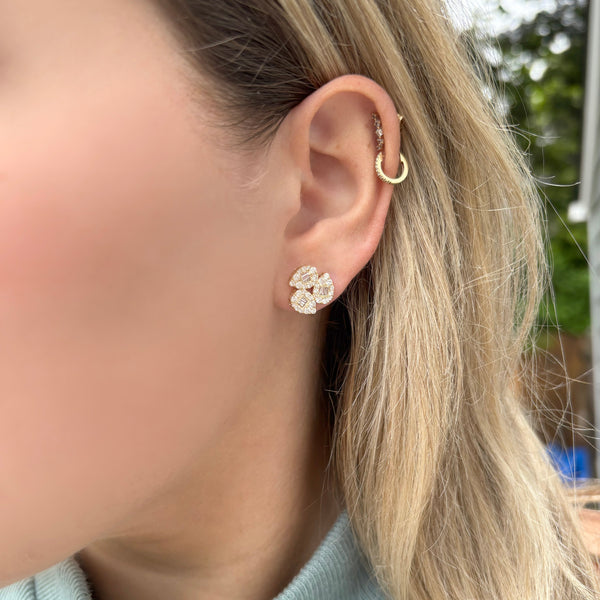 14K GOLD DIAMOND MEDIUM EVIE PEAR STUDS