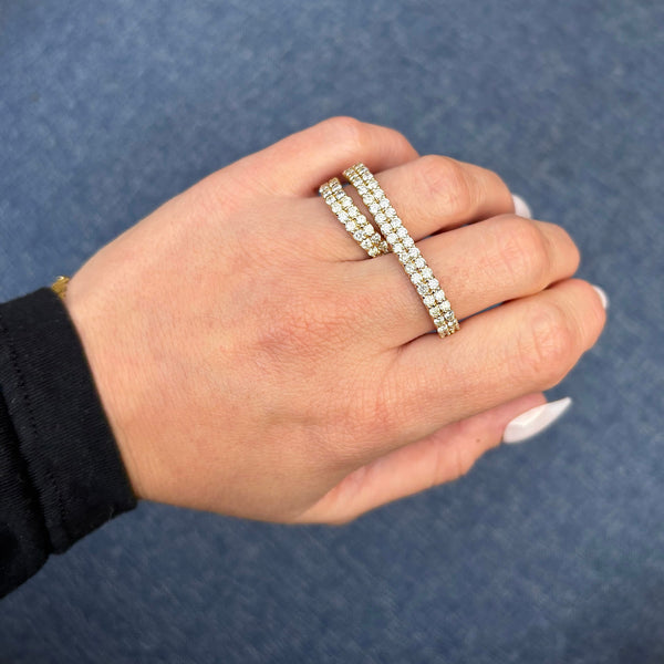 14K GOLD DIAMOND LAUREN DOUBLE FINGER RING
