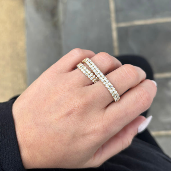 14K GOLD DIAMOND LAUREN DOUBLE FINGER RING