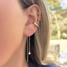 14K GOLD DIAMOND RAYA THREADER EARRINGS