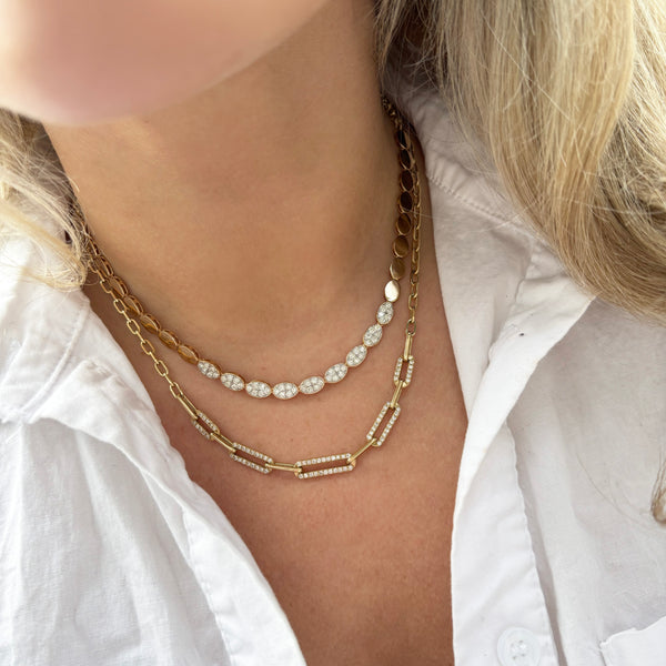 14K GOLD DIAMOND TATE NECKLACE