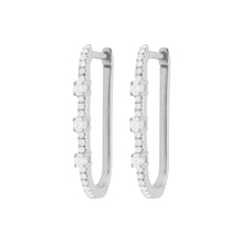 14K GOLD DIAMOND SARA HOOPS