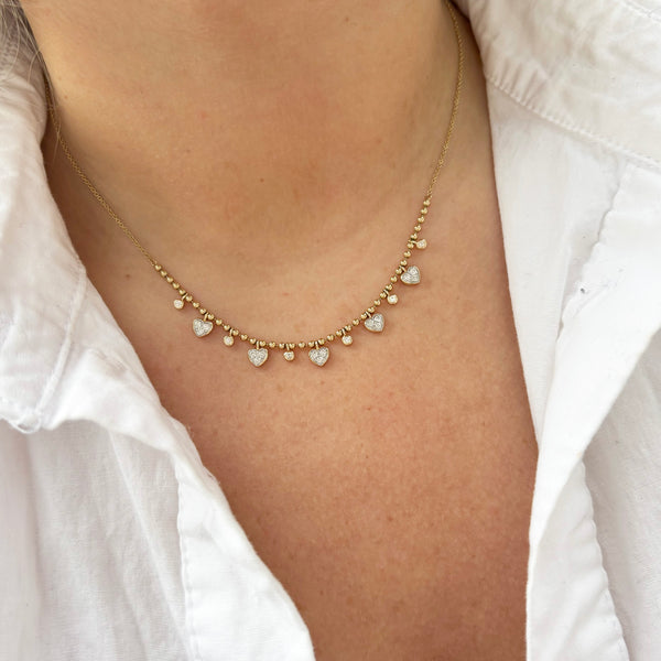 14K GOLD DIAMOND CLARISSA HEART NECKLACE