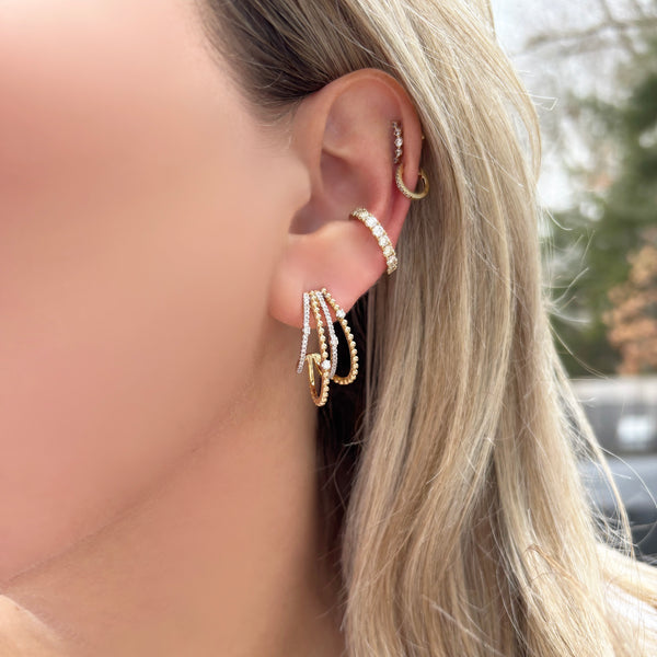 14K GOLD DIAMOND RILEY EARRINGS