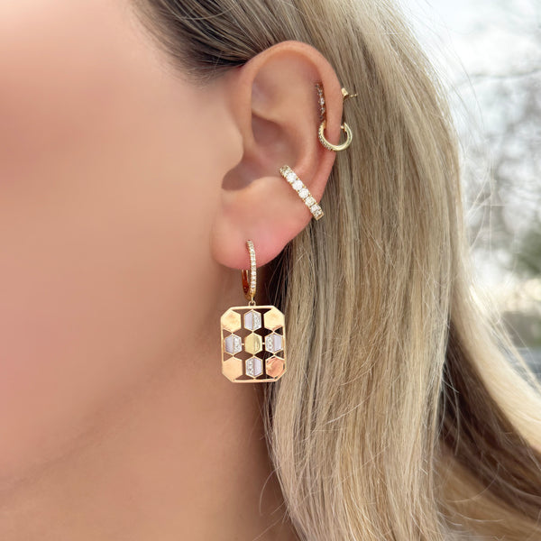 14K GOLD DIAMOND MOTHER OF PEARL CASSIE EARRINGS