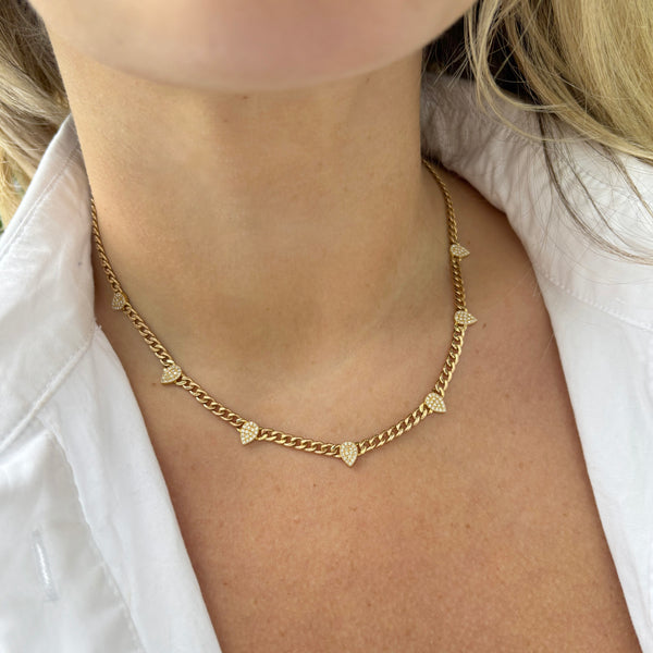 14K GOLD DIAMOND MEDIUM DANIELLE PEAR NECKLACE