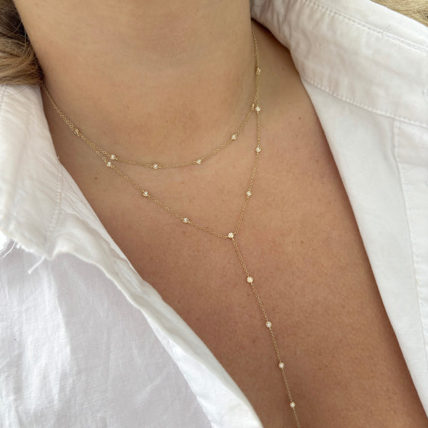 14K GOLD DIAMOND DAPHNE LARIAT