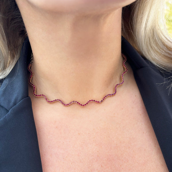 14K GOLD RUBY JILLIAN TENNIS NECKLACE