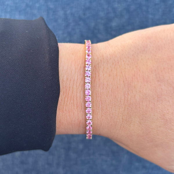 14K GOLD PINK SAPPHIRE DALIA BRACELET