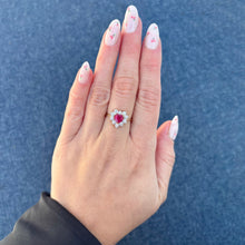 14K GOLD DIAMOND RUBY THEA HEART RING