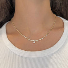 14K GOLD DIAMOND RIKKI BEZEL NECKLACE
