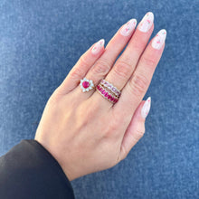 14K GOLD DIAMOND RUBY THEA HEART RING