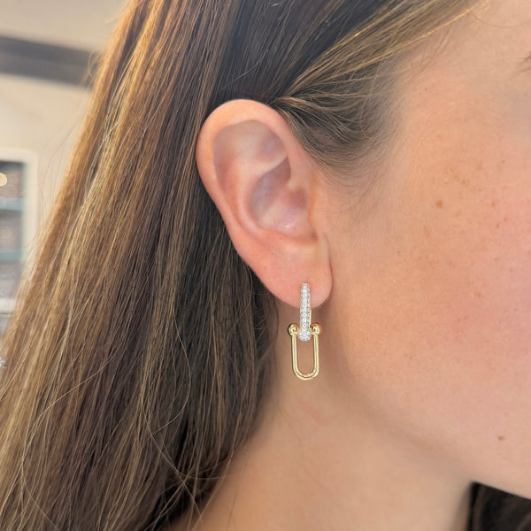 14K GOLD DIAMOND MEDIUM SHEVY EARRINGS