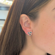 14K GOLD DIAMOND BLUE SAPPHIRE LISA STUDS