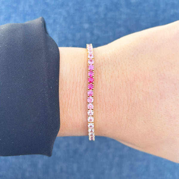 14K GOLD PINK AND WHITE SAPPHIRE TORI BRACELET
