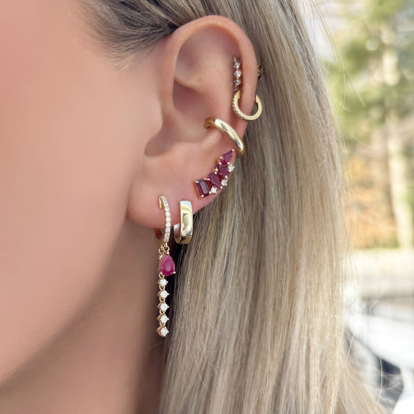 14K GOLD DIAMOND RUBY LIZETTE EARRINGS