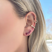 14K GOLD DIAMOND RUBY CARMIT STUDS