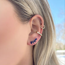 14K GOLD DIAMOND SAPPHIRE CARMIT STUDS