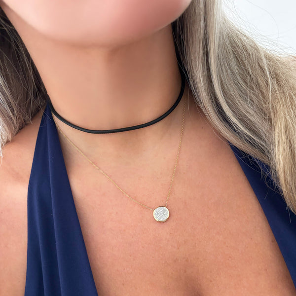 14K GOLD DIAMOND JESSIE ROUND NECKLACE