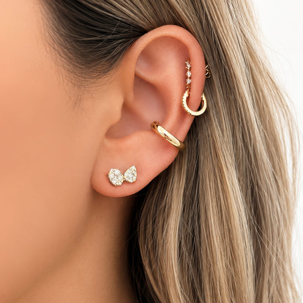 14K GOLD DIAMOND DARIEL STUDS