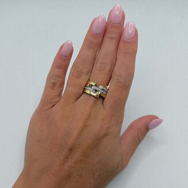 14K GOLD DIAMOND CELINE RING