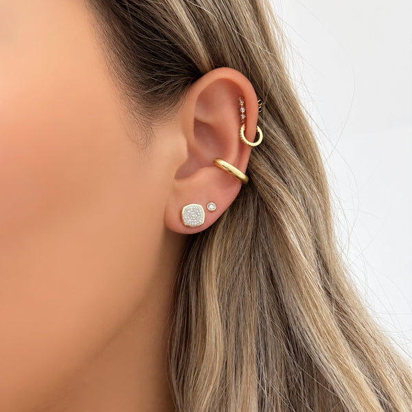 14K GOLD DIAMOND JESSIE CUSHION STUDS