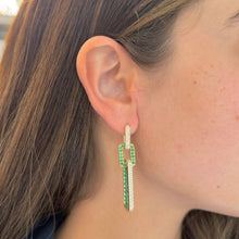 14K GOLD DIAMOND EMERALD ALYSSA EARRINGS