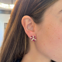 14K GOLD DIAMOND RUBY ASHLEY STUDS