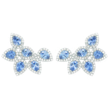 14K GOLD DIAMOND CORNFLOWER BLUE SAPPHIRE ANITA EARRINGS