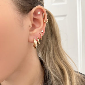 14K GOLD DIAMONDA RELLA MINI HOOPS