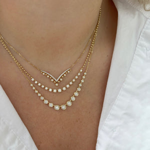 14K GOLD DIAMOND ANGIE BEZEL NECKLACE