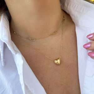 14K GOLD HALLE HEART NECKLACE