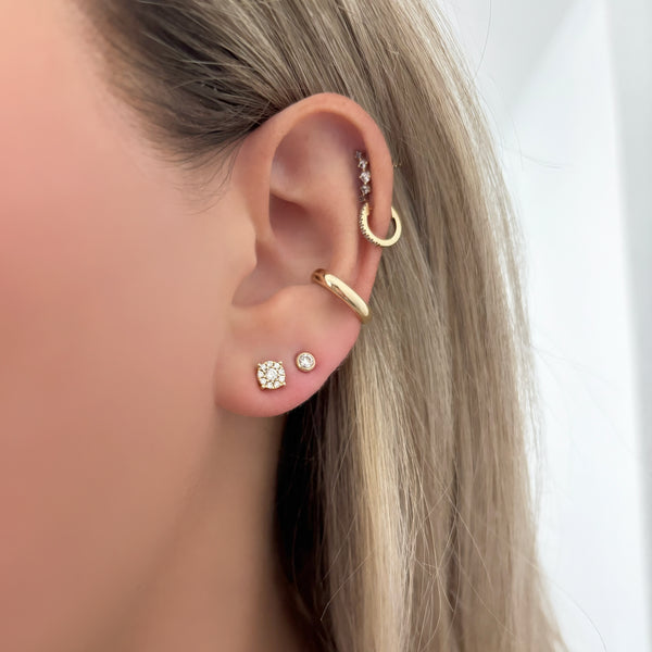 14K GOLD DIAMOND MINI BELLA STUDS