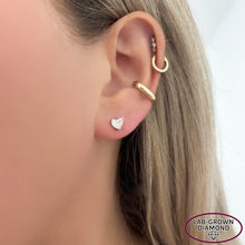 14K GOLD .50 CT LAB GROWN DIAMOND SINGLE HEART STUD