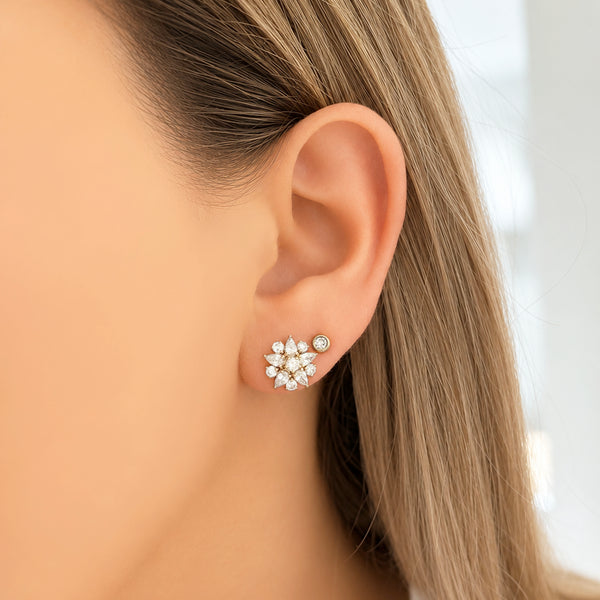 14K GOLD DIAMOND MIRI STUDS