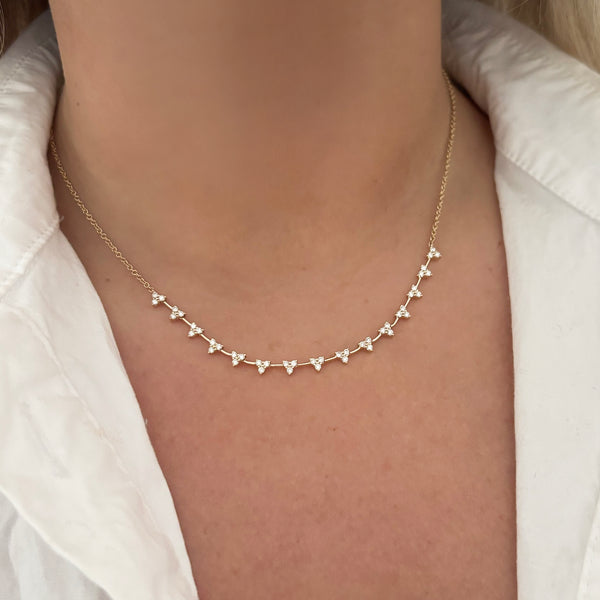 14K GOLD DIAMOND IRIT NECKLACE