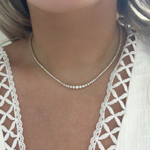 14K GOLD 5.74 CT NATURAL DIAMOND GRADUATED TENNIS NECKLACE