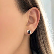 14K GOLD DIAMOND SAPPHIRE SIMMY STUDS