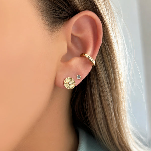 14K GOLD DIAMOND TARA CIRCLE STUDS