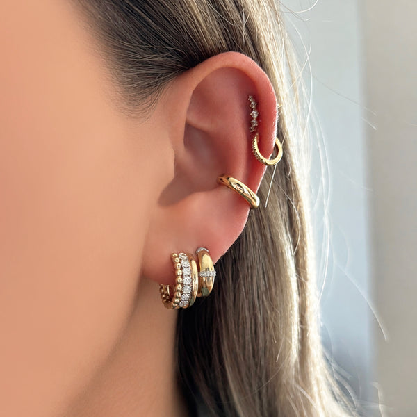 14K GOLD DIAMOND STEPH HUGGIES