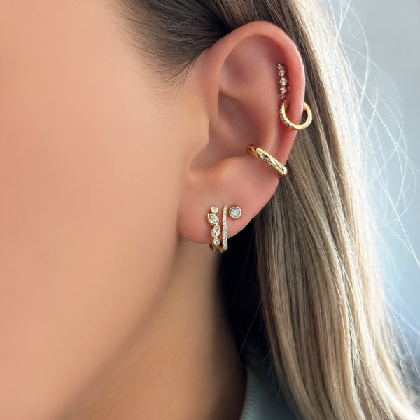 14K GOLD DIAMOND CAROLINE EARRINGS