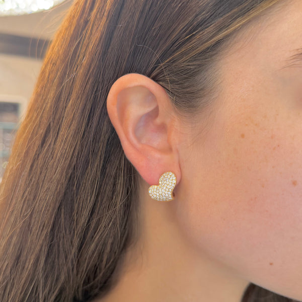 14K GOLD DIAMOND ELLA HEART EARRINGS
