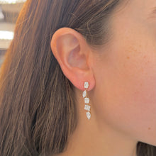 14K GOLD DIAMOND CHANNON EARRINGS