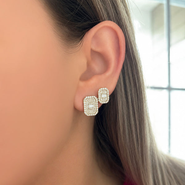 14K GOLD DIAMOND DEMI EARRINGS