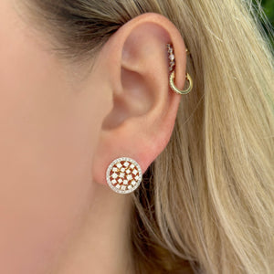 14K GOLD DIAMOND LARGE BAILEY STUDS