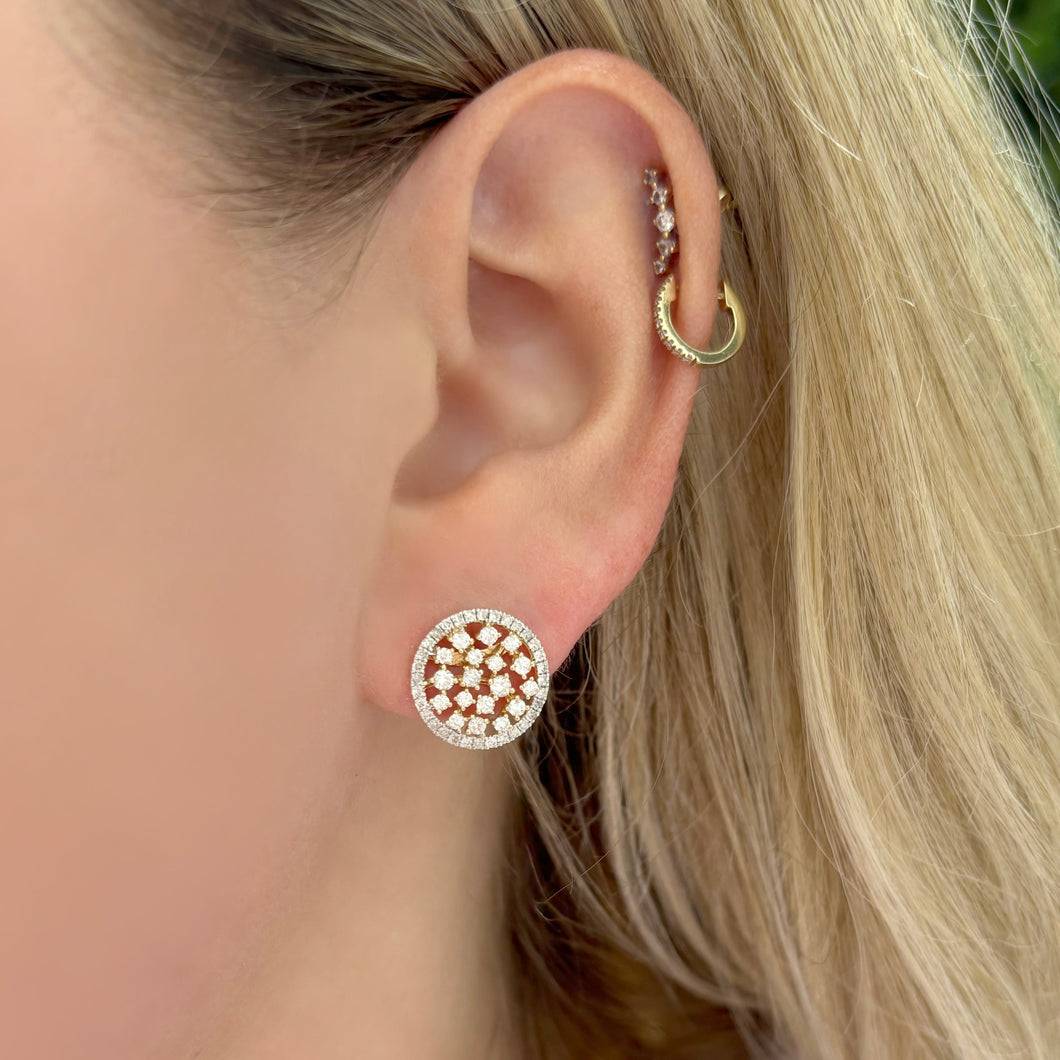 14K GOLD DIAMOND LARGE BAILEY STUDS