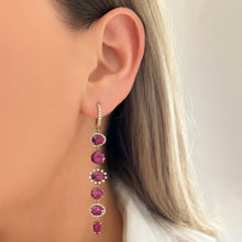 14K GOLD DIAMOND RUBY MILA EARRINGS