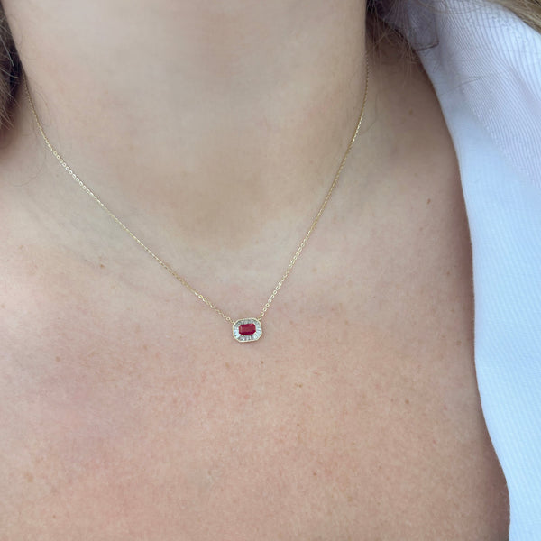 14K GOLD DIAMOND RUBY CLAIRE NECKLACE