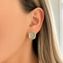 14K GOLD DIAMOND JANET CUSHION EARRINGS